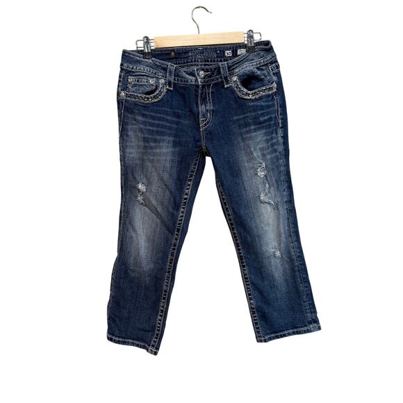 Miss Me Denim - Miss Me Women's Straight Leg Jeans - Dark Blue